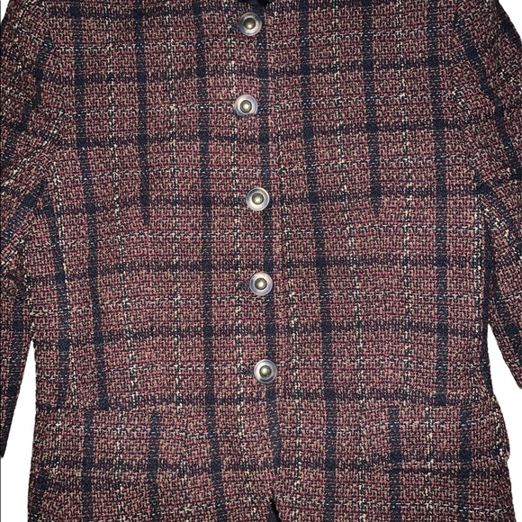 Rena Rowan Wool Blend (Brown, black, and cream) Blazer Size 12. - Picture 5 of 10